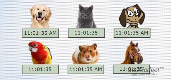 Цифровые часы с животными