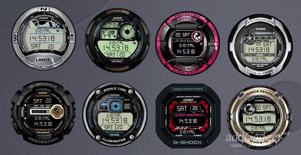 Все доступные скины часов Casio Digital Clocks
