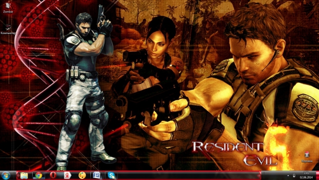 Тема для Windows 7 в стиле игры Resident evil 5 - Скриншот #1