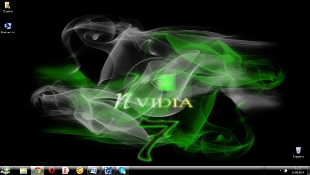 Темная тема для Windows 7 в стиле видеокарты NVidia - Скриншот #3
