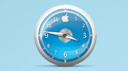 Голубые классические часы в стиле Apple